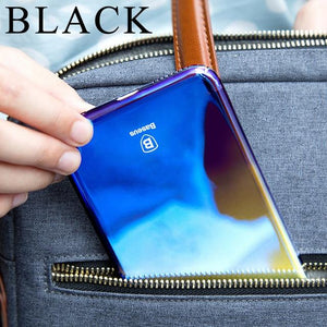 Baseus Luxury Gradient Plastic Case For iPhone X Coque Fashion Blue Ray Light Plating Hard Case For iPhone X