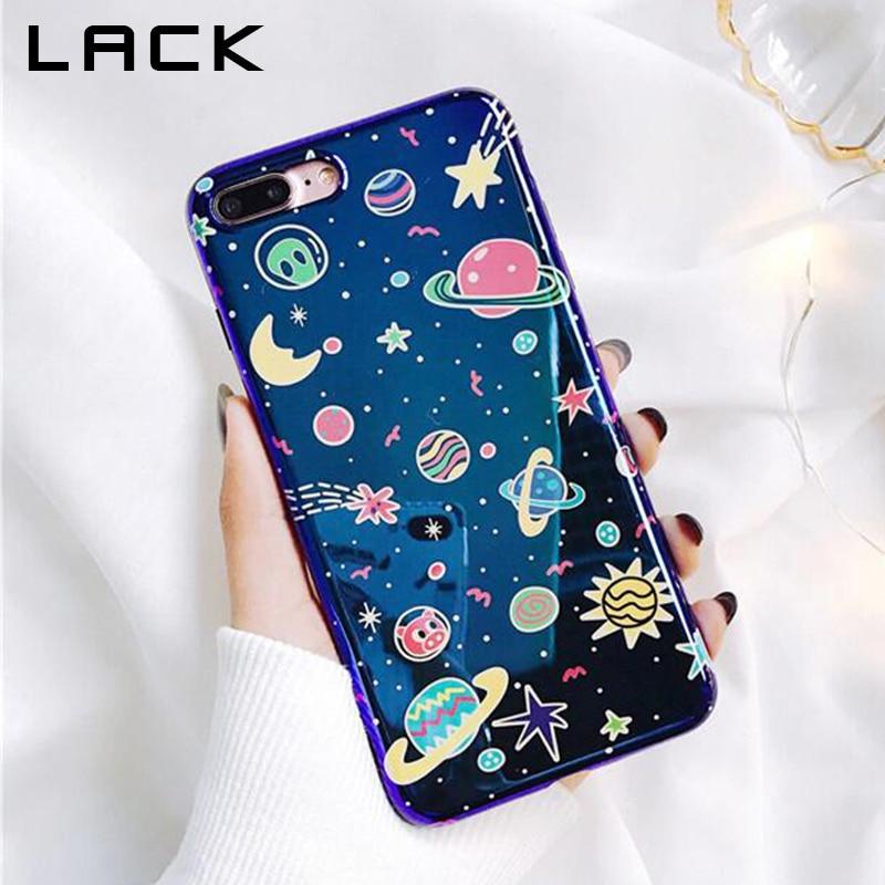 LACK Universe Series Phone Case For iphone X Case For iphone 6 6S 7 8 Plus Fashion Blu-Ray Cover Cute Planet Moon Star Cases