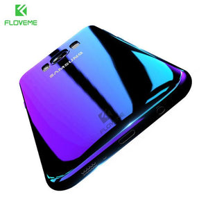 FLOVEME Aurora Blue Ray Phone Case For Samsung Galaxy S9 S9 Plus Ultra Thin PC Cover For Samsung S8 S6 S7 Edge Note 8 Cases Capa