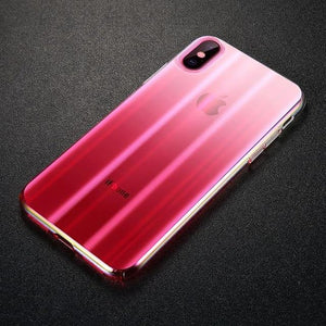 Baseus Luxury Aurora Case For iPhone Xs Xs Max XR 2018 Fashion Gradient Hard Plastic Case For iPhone Xs Back Phone Cover