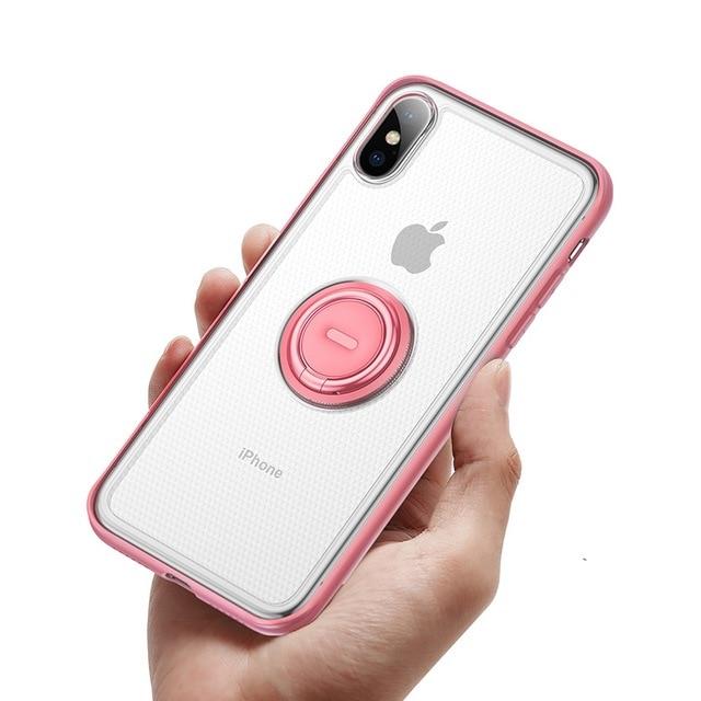 Baseus Creative Phone Case For iPhone Xs with Ring Holder Stand Matte Case For iPhone Xs Max Xs XR 2018 for Magnetic Car Holder