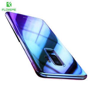 FLOVEME Aurora Blue Ray Phone Case For Samsung Galaxy S9 S9 Plus Ultra Thin PC Cover For Samsung S8 S6 S7 Edge Note 8 Cases Capa