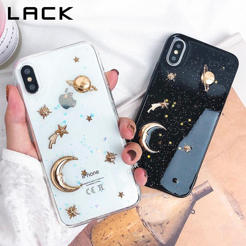 LACK Glitter Bling Universe Series Phone Case For iphone XS Max Case For iphone X XR 8 7 6S 6 Plus Cover Moon Star Planet Cases