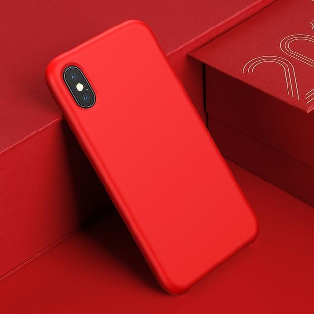 Baseus Luxury Liquid Silicone Case For iPhone Xs Max Smooth Candy Color Silicon Case For iPhone Xs Xs Max XR Coque Phone Cover