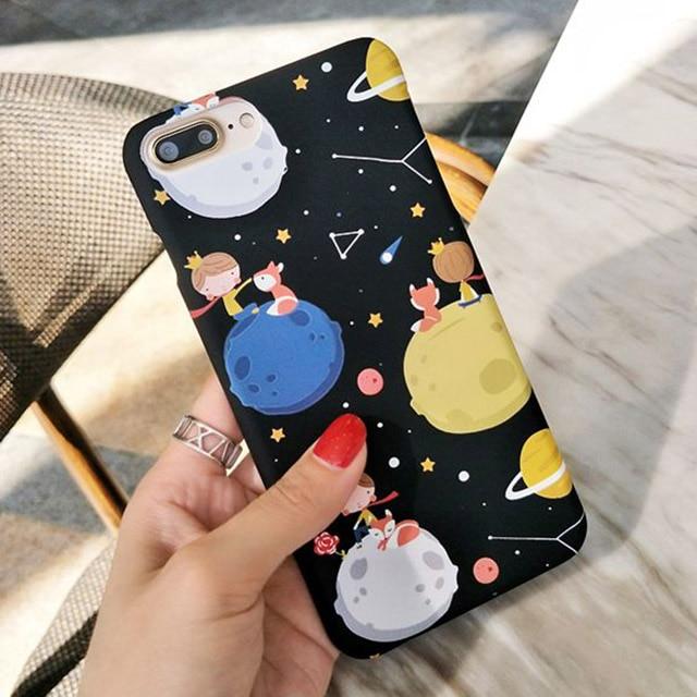 LACK Universe Series Couples Phone Case For iphone XS Max X XR 8 7 6 S Plus Back Cover Hard PC Cases Lovely Cartoon Starry Capa