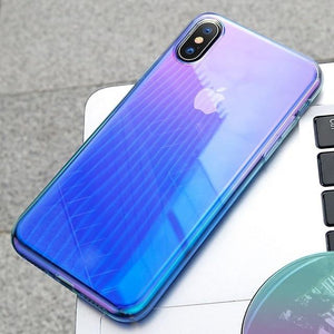 Baseus Luxury Plating TPU Case For iPhone XR Thin Gradient Colorful Soft Silicone Case For iPhone Xs Xs Max XR 2018 Phone Cover