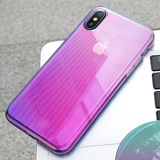 Baseus Luxury Plating TPU Case For iPhone XR Thin Gradient Colorful Soft Silicone Case For iPhone Xs Xs Max XR 2018 Phone Cover