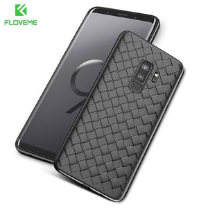 FLOVEME Case For Samsung Galaxy S9 Note 9 Luxury Grid Woven Ultra Thin Soft Silicone Cover For Samsung S9 Plus S10 Plus S10 S10e