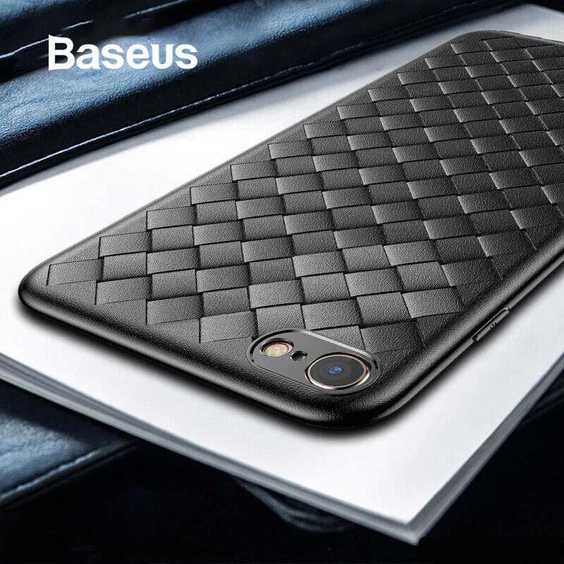 Baseus For iPhone 6s Case Luxury Grid Pattern Silicone Case For iPhone 6 6s Plus 6 Plus Fitted Cases Anti Knock Coque Cover