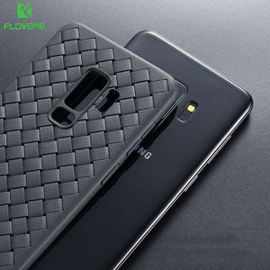 FLOVEME Case For Samsung Galaxy S9 Note 9 Luxury Grid Woven Ultra Thin Soft Silicone Cover For Samsung S9 Plus S10 Plus S10 S10e